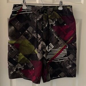 Tony Hawk Board Shorts Men's 32 Skate Graphic Swim Trunks Black Surf Beach